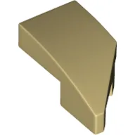 Brick Wedged, Curved 2 x 1 with Stud Notch Left, Tan