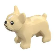 Animal, Dog, French Bulldog, Grumpy Face with Black Nose and Mouth, White Spot on Forehead Print, Tan