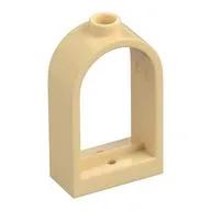 Window 1 x 2 x 2 2/3 with Rounded Top, Tan
