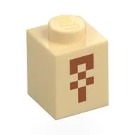 Brick 1 x 1 with Dark orange Minecraft Desert Temple Ankh Print, Tan