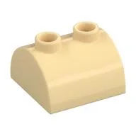 Brick Curved 2 x 2, Two Top Studs, Tan