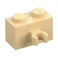 Brick Special 1 x 2 with Vertical Clip [Open O Clip], Tan