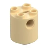 Brick Round 2 x 2 x 2 Robot Body, Axle Holder '+' Orientation, Tan