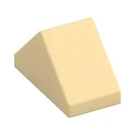 Brick Sloped 45° 2 x 1 Double with Inside Stud Holder, Tan