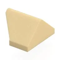 Brick Sloped 45° 2 x 1 Double / Inverted with Bottom Stud Holder, Tan