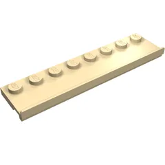 Plate Special 2 x 8 with Door Rail, Tan