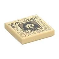 Tile 2 x 2 with Newspaper, 'ESCAPE from AZKABAN', Sirius Black Print, Tan
