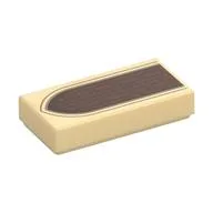 Tile 1 x 2 with Arched Wooden Door Print, Tan