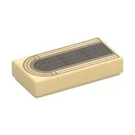 Tile 1 x 2 with Arched Window Print, Tan