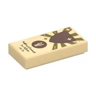 Tile 1 x 2 with Scroll/Parchment with Mage Armor Spell Print, Tan