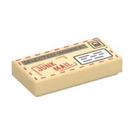 Tile 1 x 2 with Letter, 'SELECTED WINNER!', Red 'JUNK MAIL' stamp, Address Print, Tan