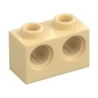 Technic Brick 1 x 2 [2 Pin Holes], Tan