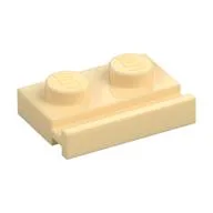 Plate Special 1 x 2 with Door Rail, Tan