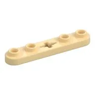 Technic Plate 1 x 5 with Smooth Ends, 4 Studs and Centre Axle Hole, Tan