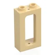 Window 1 x 2 x 3 Train with Inside Stud Holder, Tan