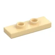 Plate Special 1 x 3 with 2 Studs with Groove and Inside Stud Holder (Jumper), Tan