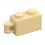 Brick Special 1 x 2 with Vertical Closed Handle on Edge, Tan