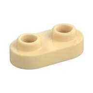 Plate Special 1 x 2 Rounded with 2 Open Studs, Tan