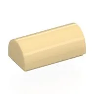 Brick Curved 1 x 2 x 2/3 Double Curved Top, No Studs, Tan