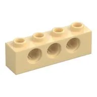 Technic Brick 1 x 4 [3 Pin Holes], Tan