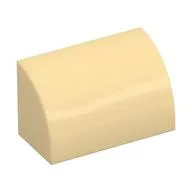 Brick Curved 1 x 2 x 1 No Studs, Tan