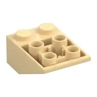Brick Sloped Inverted 33° 3 x 2, Connections between Studs, Ovoid Bottom Pin, Tan