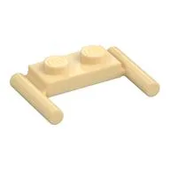 Plate Special 1 x 2 with Handles [Flat Ends / Low Attachment], Tan