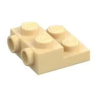 Plate Special 2 x 2 x 2/3 with Two Studs On Side and Two Raised [Half Hollow Anti-stud] - Updated Version, Tan