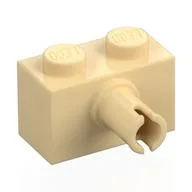 Brick Special 1 x 2 with Pin - Bottom Stud Holder, Tan