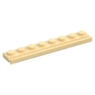 Plate Special 1 x 8 with Door Rail, Tan