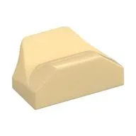 Brick Wedged, Curved 1 x 2 x 2/3 No Studs, Wing End, Tan