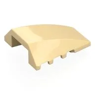 Brick Wedged, Curved 4 x 4 No Top Studs, Tan