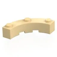 Brick Round Corner 4 x 4 Macaroni Wide with 3 Studs, Tan