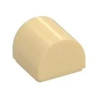 Brick Curved 1 x 1 x 2/3 Double Curved Top, No Studs, Tan
