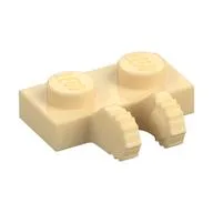 Hinge Plate 1 x 2 Locking with 2 Fingers on Side, 7 Teeth, Tan