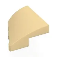 Brick Wedged, Curved 2 x 2 with Stud Notch Right, Tan
