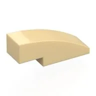 Brick Curved 3 x 1 No Studs, Tan