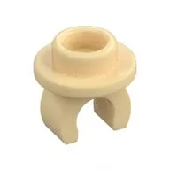 Plate Special Round 1 x 1 with Hollow Stud and Underside Clip, Tan