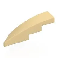 Brick Wedged, Curved 1 x 4 with Stud Notch Right, Tan