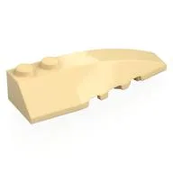 Brick Wedged, Curved 6 x 2 Right, Smooth Inner Walls, Tan