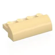 Brick Curved 2 x 4 x 1, Tan