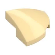 Brick Round Corner, Curved 2 x 2 x 2/3 Quarter Circle With 1 x 1 Bottom Cutout, Tan