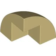 Brick Round Corner, Curved 2 x 2 x 1 2/3 Quarter Dome with 1 Cutout, Tan