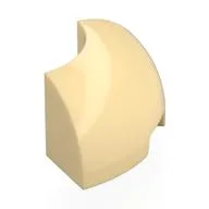 Brick Round Corner 2 x 2 x 1, Tan