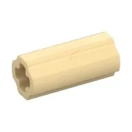 Technic Axle Connector Smooth [with x Hole + Orientation], Tan