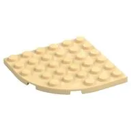 Plate Round Corner 6 x 6, Tan