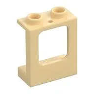 Window 1 x 2 x 2 Plane, Hollow Studs, Single Hole Top and Bottom for Glass, Tan