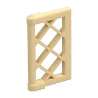 Window 1 x 2 x 3 Pane Latticed with Thick Corner Tabs, Tan