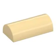 Brick Curved 2 x 4 Double, No Studs, with Groove, Tan