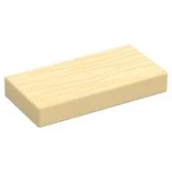 Duplo Tile 2 x 4 with Wood Grain Pattern, Tan